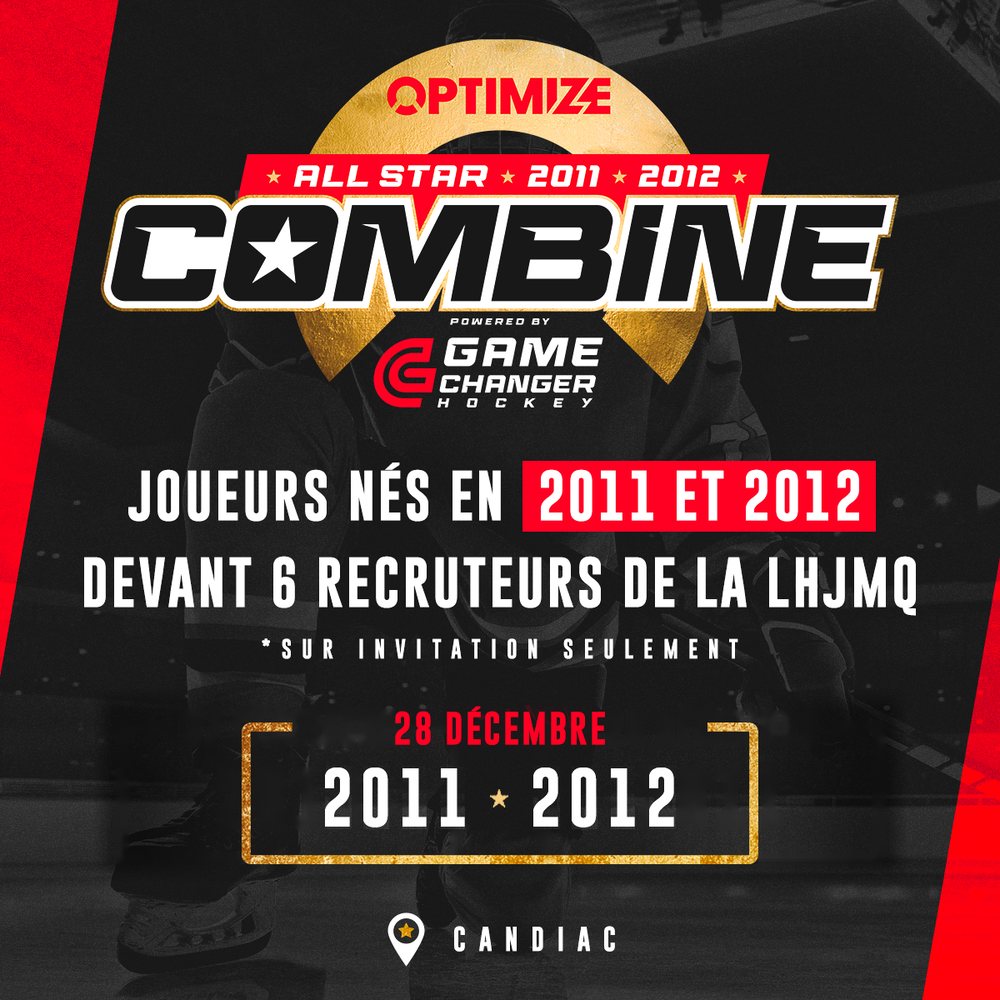 Affiche du All Star Combine Optimize — 28 décembre, Candiac, joueurs nés en 2011 et 2012